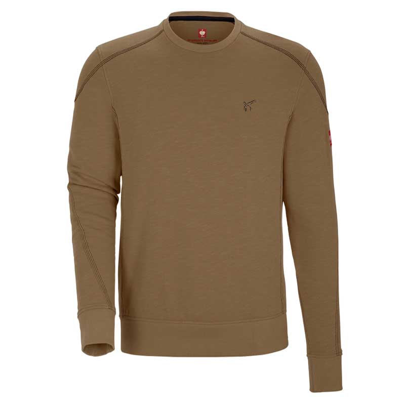 Sweatshirt cotton slub e.s.roughtough – Venter Tours Edition in walnuss, von vorne
