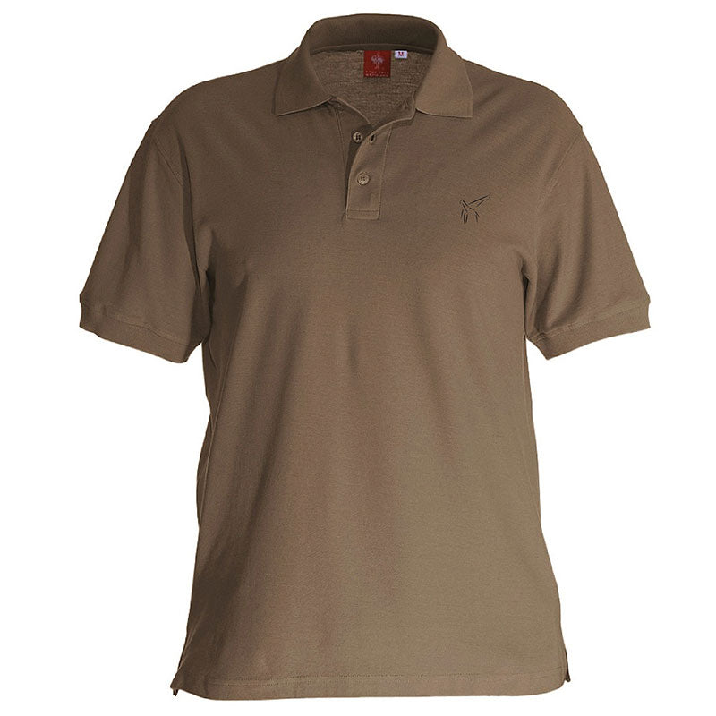 e.s. Polo-Shirt cotton – Venter Tours Edition in lehm von vorne