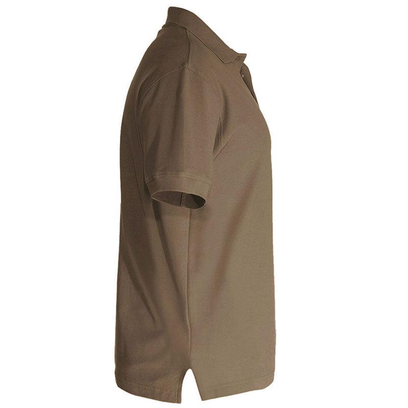 e.s. Polo-Shirt cotton – Venter Tours Edition in lehm von der Seite