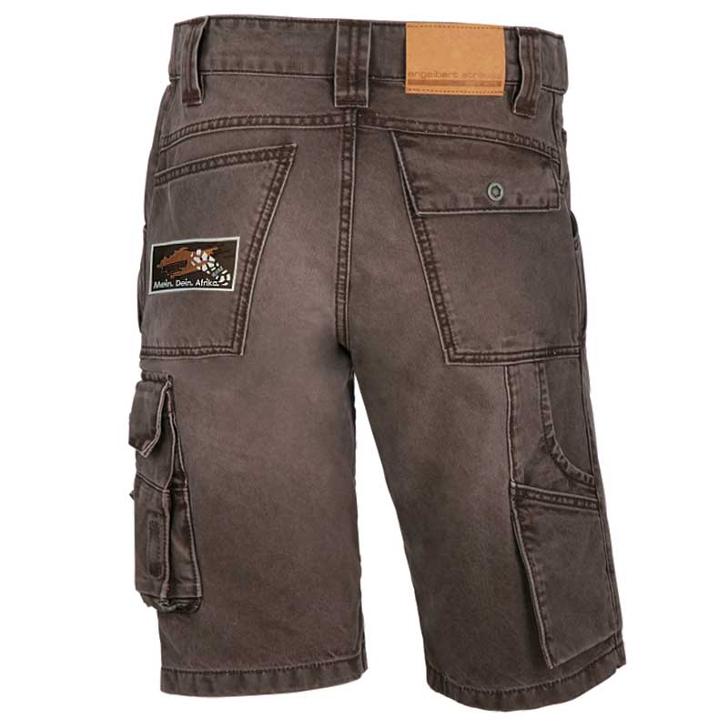 e.s. Worker-Jeans-Short – Venter Tours Edition in kastanie, von hinten