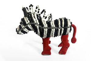 Zebra aus Draht und Glasperlen